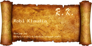 Robl Klaudia névjegykártya